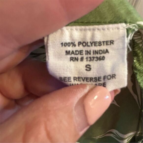 Truly 4 You Women's S Green Palm Leaf Print Midi Dress Summer Casual - Picture 7 of 11